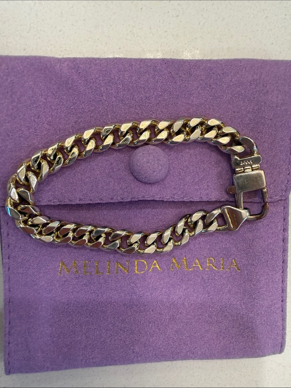 Melinda Maria Julian Cuban Chain Bracelet 6.8mm
Size 6:5
